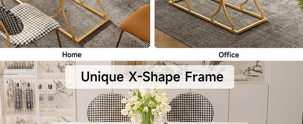63" Luxury Dining Rectangle Modern Marble Table