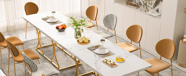 63" Luxury Dining Rectangle Modern Marble Table