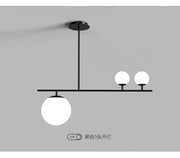Nordic long chandelier Black Golden glass pendant Light