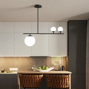 Nordic long chandelier Black Golden glass pendant Light