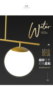 Nordic long chandelier Black Golden glass pendant Light