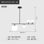 Nordic long chandelier Black Golden glass pendant Light