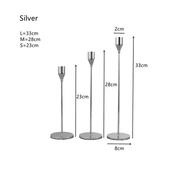 3Pcs/Set European style Metal Candle Holders