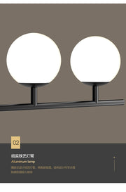 Nordic long chandelier Black Golden glass pendant Light