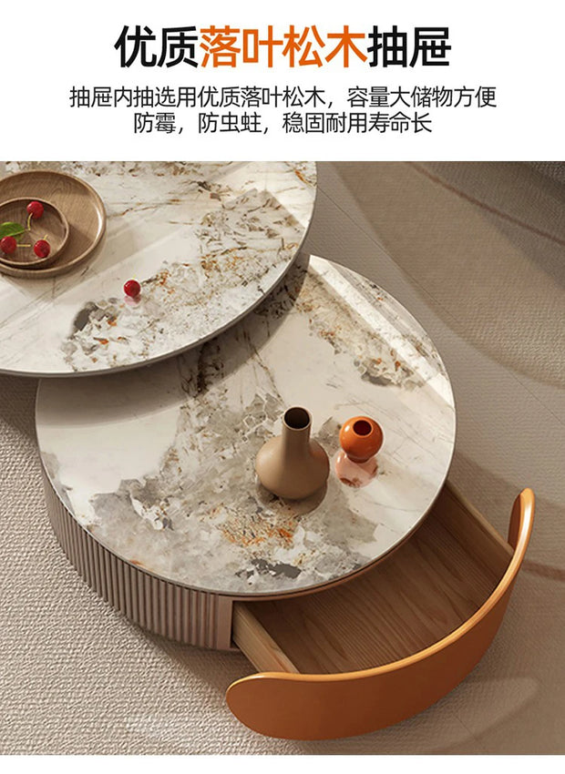 Unique Aesthetic Coffee Marble European  Tables