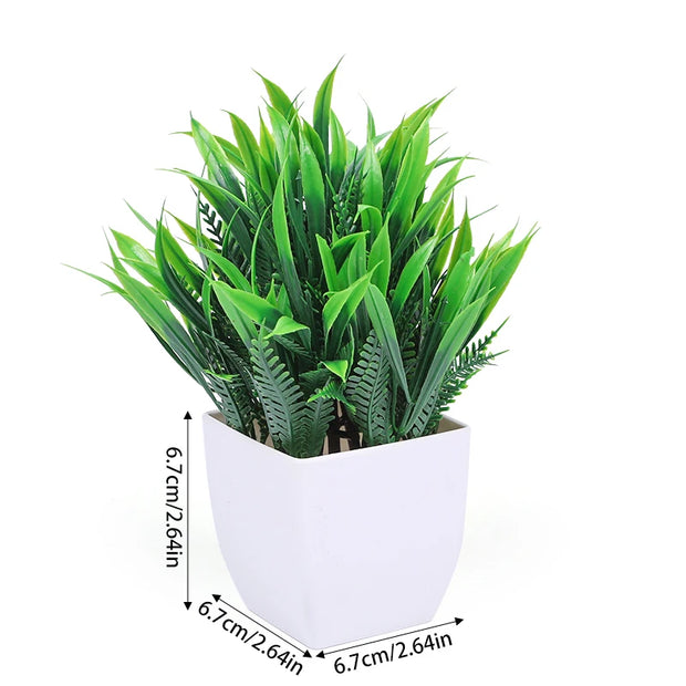 Green Artificial Bonsai Mini Eucalyptus Flower Potted Plant