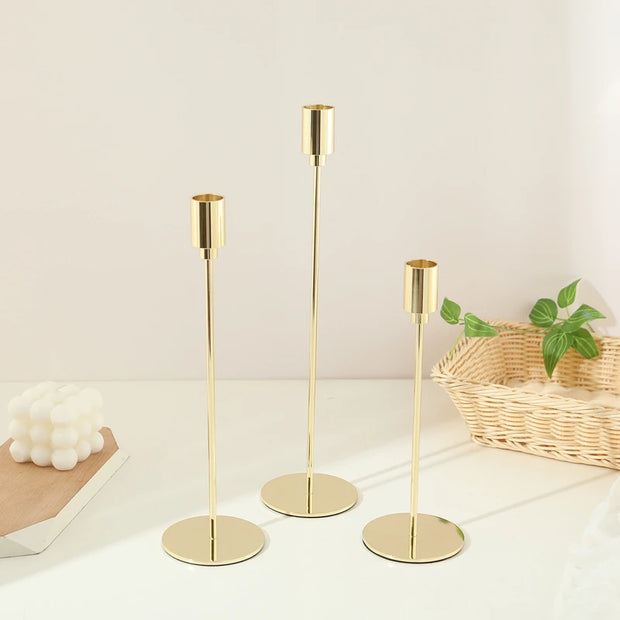 3Pcs/Set European style Metal Candle Holders