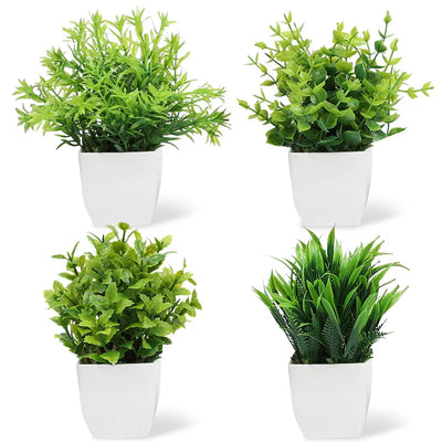 Green Artificial Bonsai Mini Eucalyptus Flower Potted Plant
