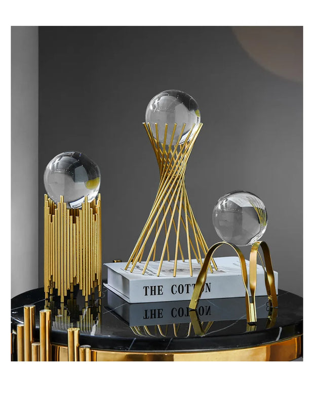 Modern Wrought Iron Metal Crystal Ball