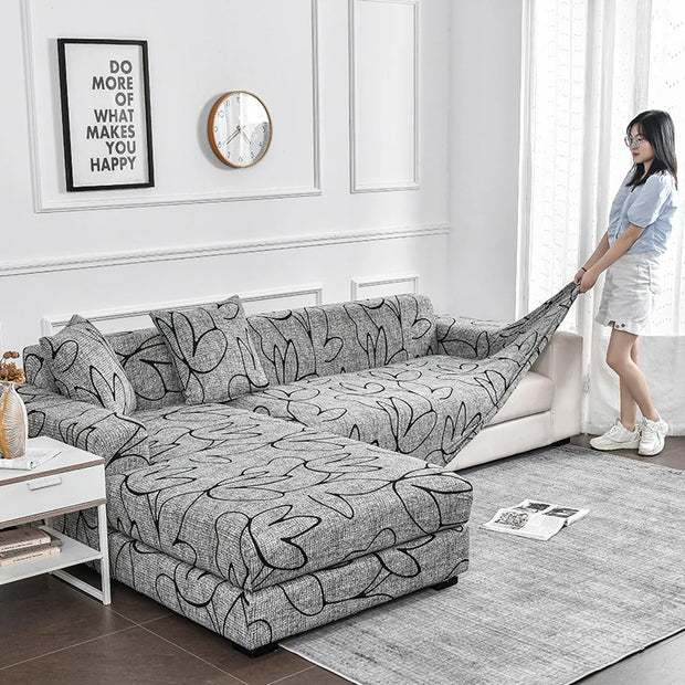 1pc Flower Printed Elastic Sofa Cover
