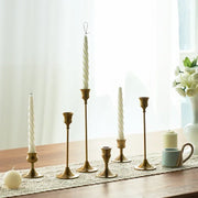 3pc Candlestick Holders Kit Brass Gold for Wedding Party Dinning