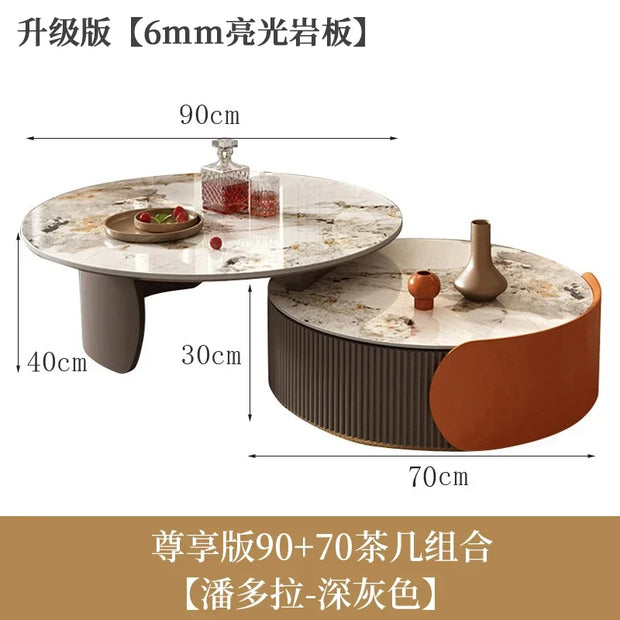Unique Aesthetic Coffee Marble European  Tables