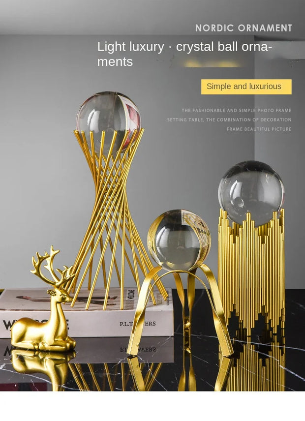 Modern Wrought Iron Metal Crystal Ball