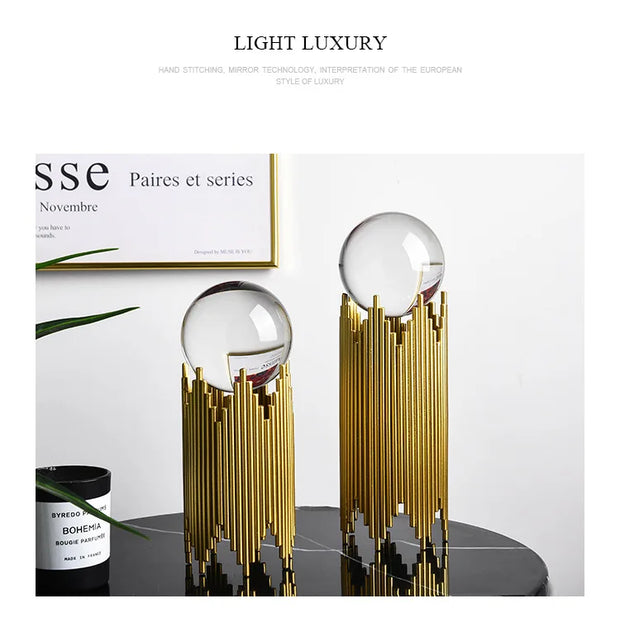 Modern Wrought Iron Metal Crystal Ball