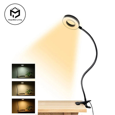 48 LEDs Clip on Desk Lamp 360°Flexible Read Light