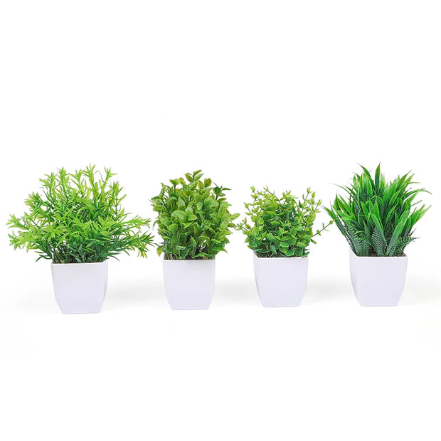 Green Artificial Bonsai Mini Eucalyptus Flower Potted Plant