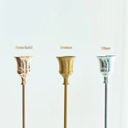 3pc Candlestick Holders Kit Brass Gold for Wedding Party Dinning