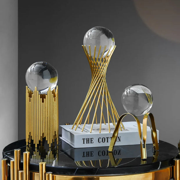 Modern Wrought Iron Metal Crystal Ball