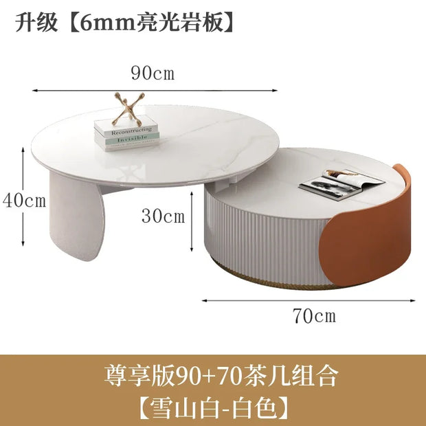 Unique Aesthetic Coffee Marble European  Tables