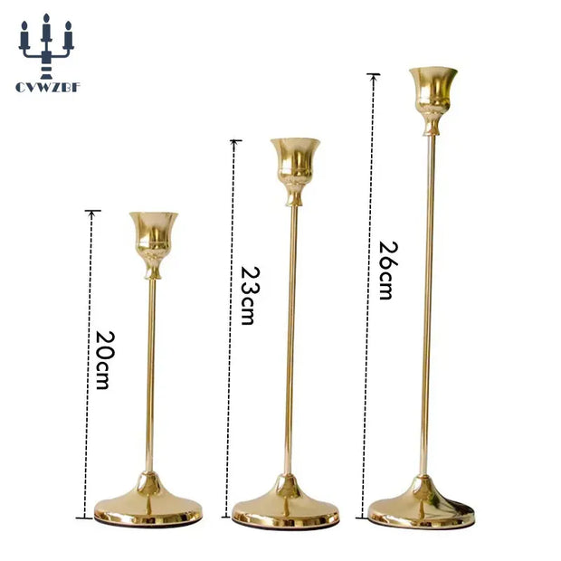 3Pcs/Set European style Metal Candle Holders