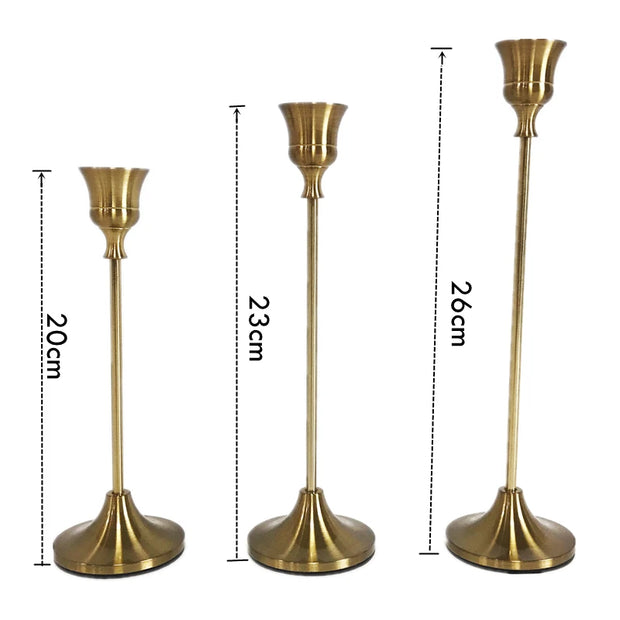 3Pcs/Set European style Metal Candle Holders
