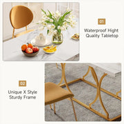 63" Luxury Dining Rectangle Modern Marble Table