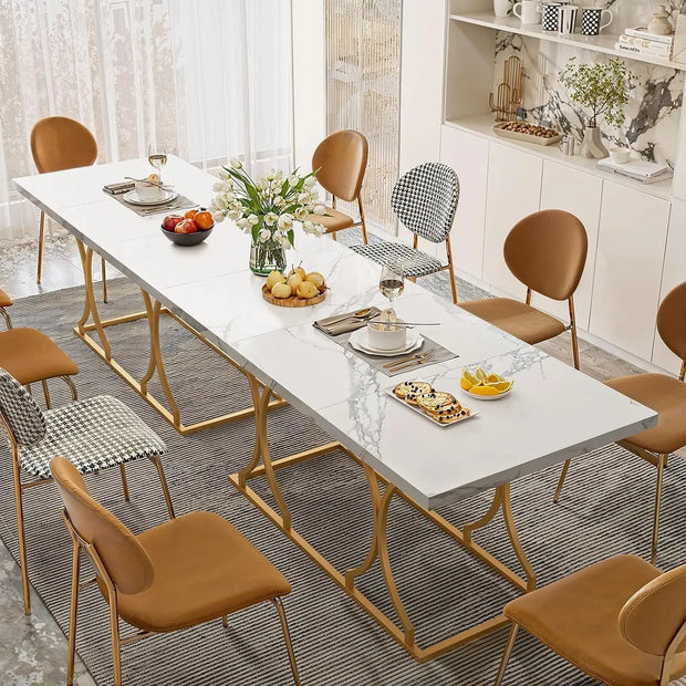 63" Luxury Dining Rectangle Modern Marble Table