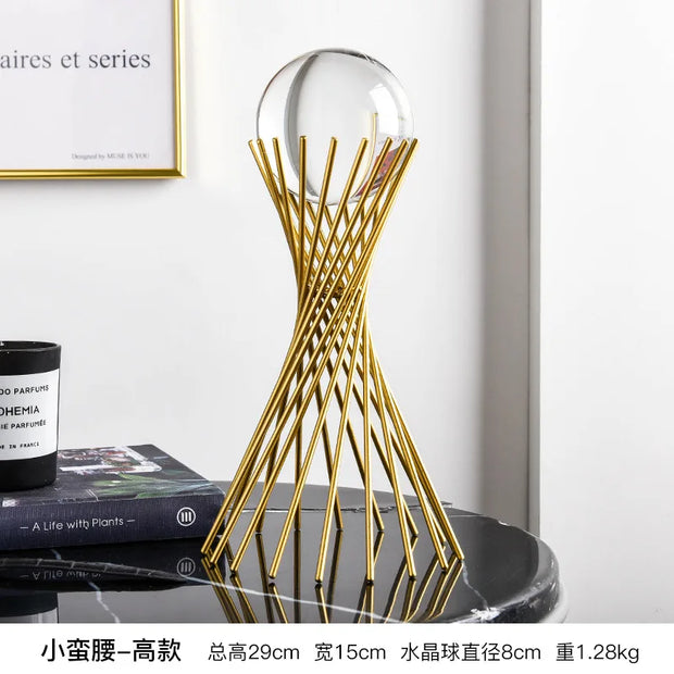 Modern Wrought Iron Metal Crystal Ball