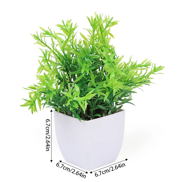 Green Artificial Bonsai Mini Eucalyptus Flower Potted Plant