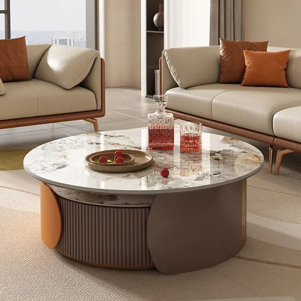 Unique Aesthetic Coffee Marble European  Tables