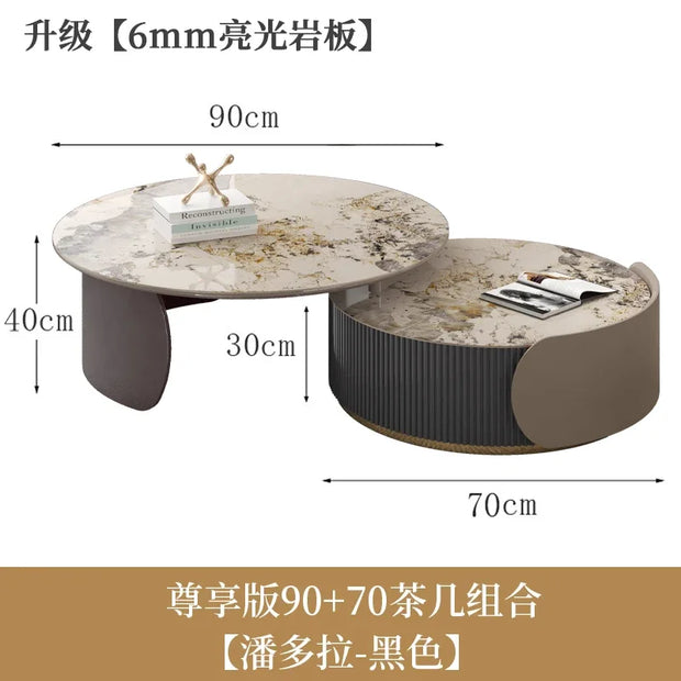 Unique Aesthetic Coffee Marble European  Tables