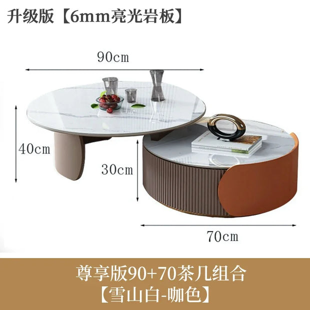 Unique Aesthetic Coffee Marble European  Tables