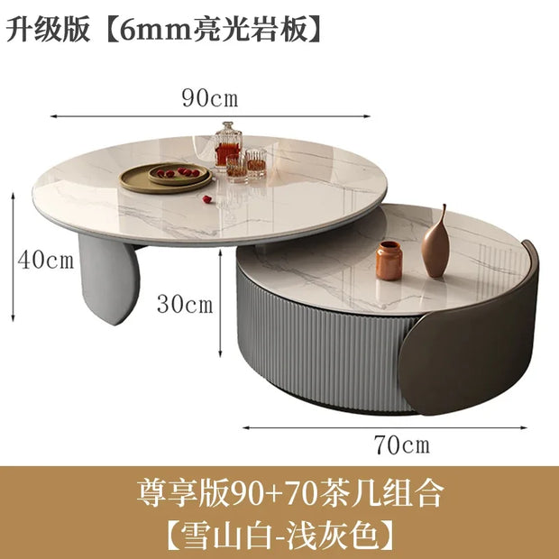 Unique Aesthetic Coffee Marble European  Tables