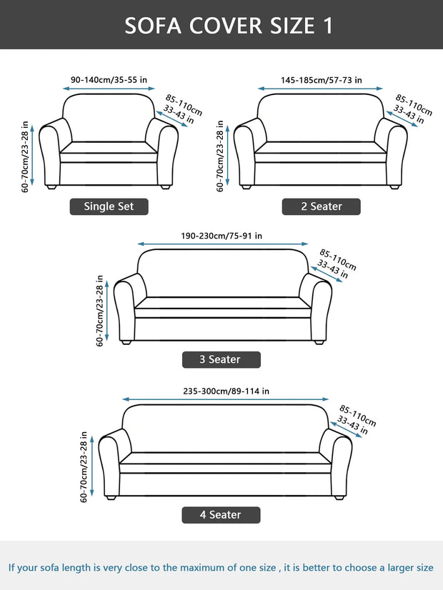 1pc Flower Printed Elastic Sofa Cover