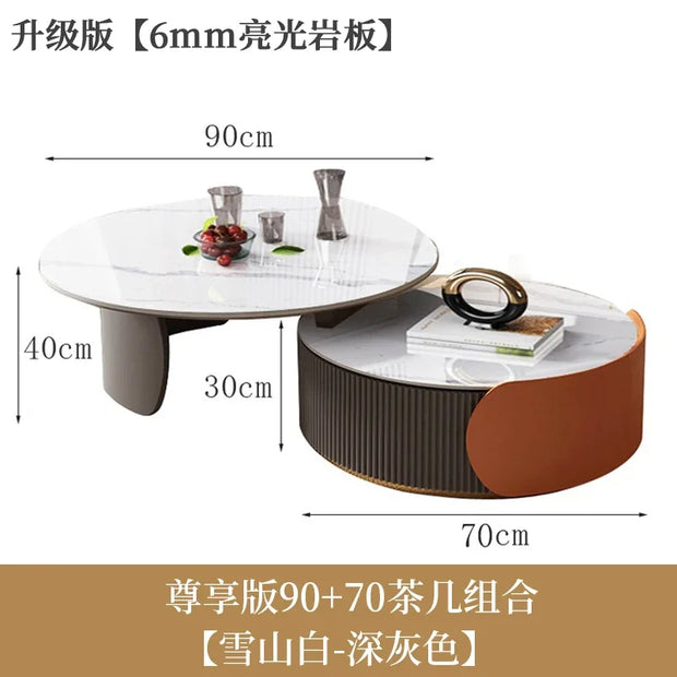 Unique Aesthetic Coffee Marble European  Tables