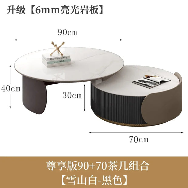 Unique Aesthetic Coffee Marble European  Tables