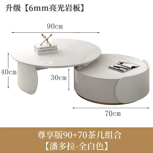 Unique Aesthetic Coffee Marble European  Tables