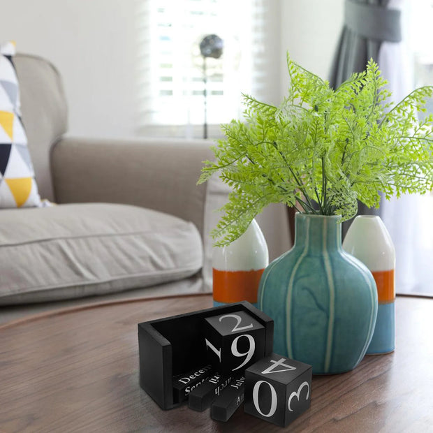 Wooden Block Calendar Elegant Office Desk