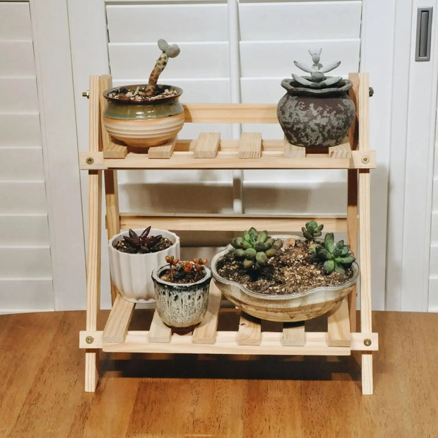 1pc Bilayer Wooden Storage Shelf  Desktop Organizer