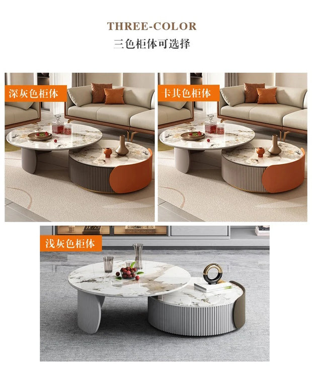 Unique Aesthetic Coffee Marble European  Tables