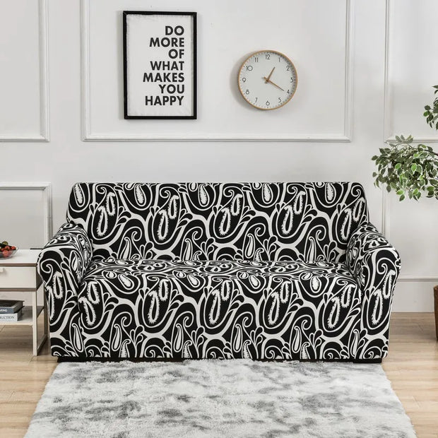 1pc Flower Printed Elastic Sofa Cover
