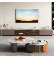 Unique Aesthetic Coffee Marble European  Tables