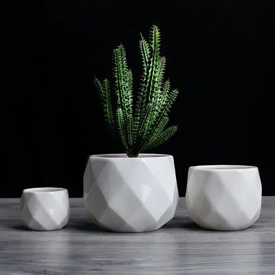 Creative Ceramic Diamond Geometric Flowerpot