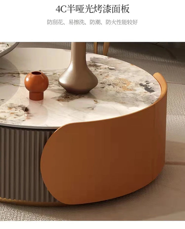 Unique Aesthetic Coffee Marble European  Tables