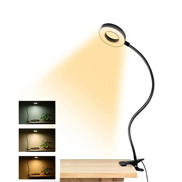 48 LEDs Clip on Desk Lamp 360°Flexible Read Light