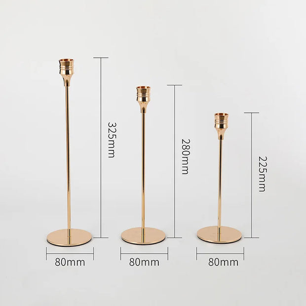 3Pcs/Set European style Metal Candle Holders