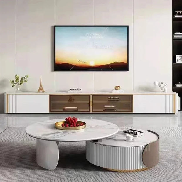 Unique Aesthetic Coffee Marble European  Tables