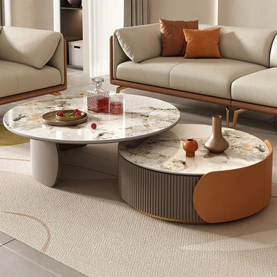Unique Aesthetic Coffee Marble European  Tables