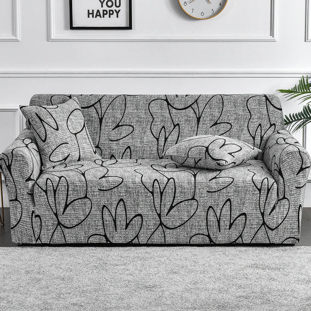 1pc Flower Printed Elastic Sofa Cover