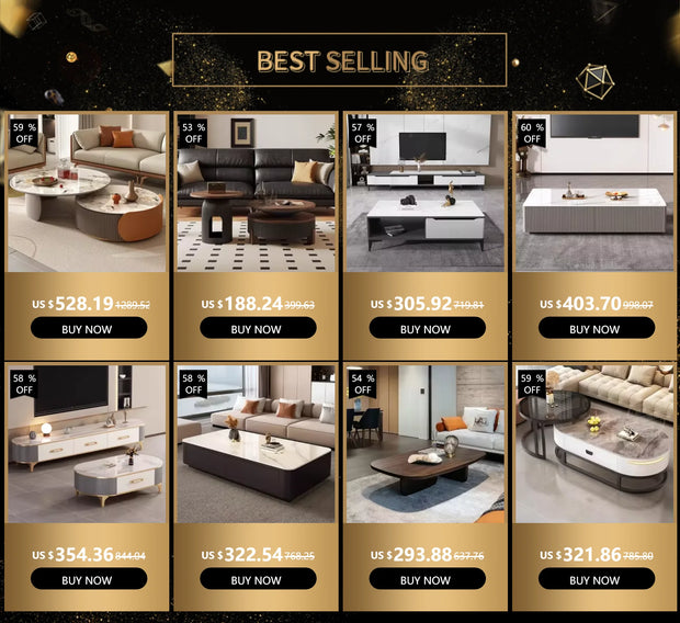 Unique Aesthetic Coffee Marble European  Tables